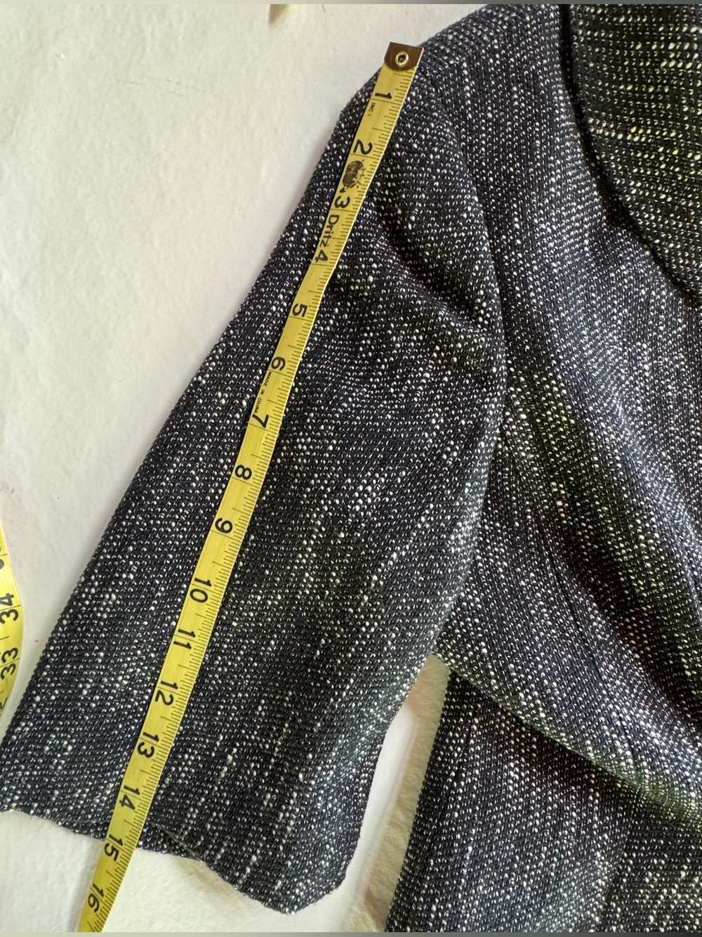 Talbots Black White Tweed Cropped Jacket 3/4 Sleeves Lined Tie Belt (12P) - Picture 11 of 17